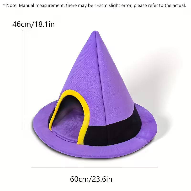 Witch Hat Purple Cat Pet Bed