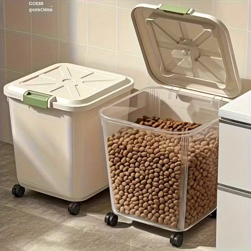 Heavy-Duty Pet Food Storage Container with Locking Lid