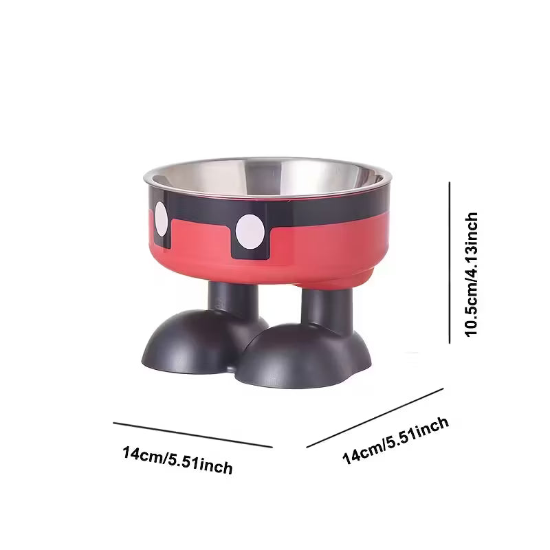 Stainless Steel Pet Bowl Mickey Mouse Legs