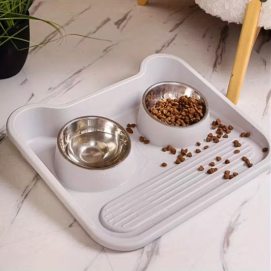 Spill-Proof Stainless Steel Pet Bowl with Non-Slip Base