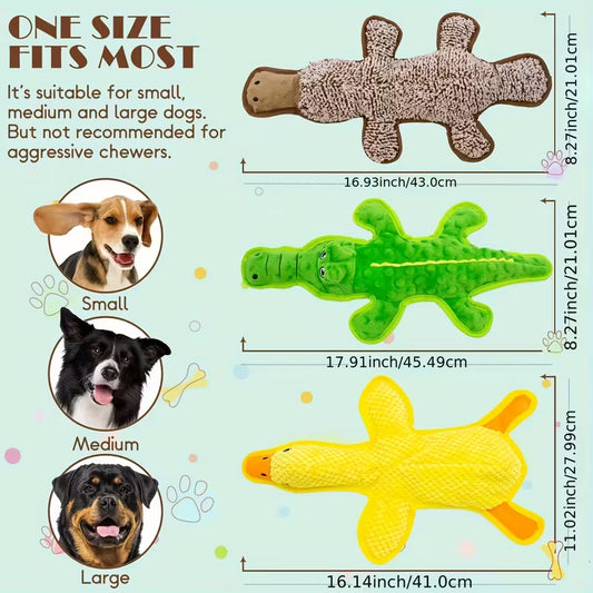 Durable Squeaky Dog Chew Toys Pack of 3