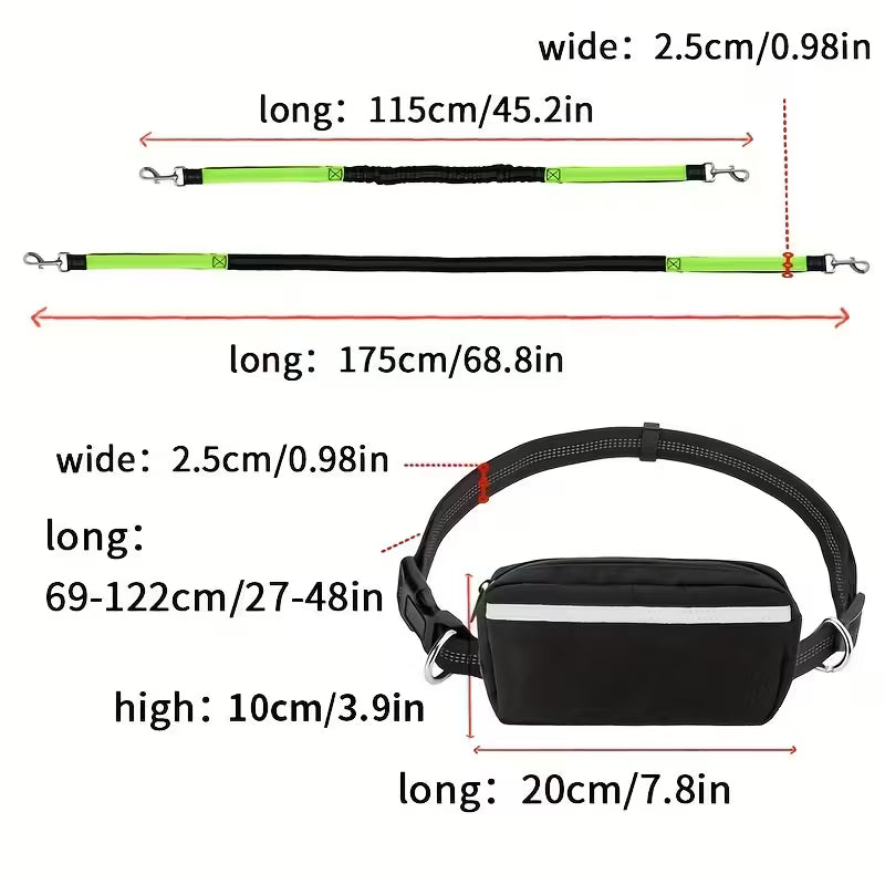Adjustable Dog Leash & Waist Pack Combo