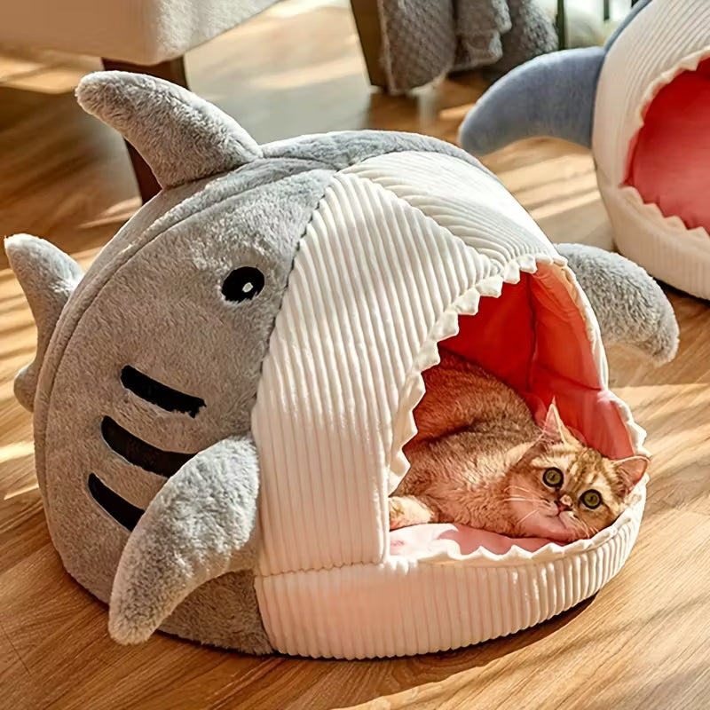 Shark Grey Cave Pet Bed