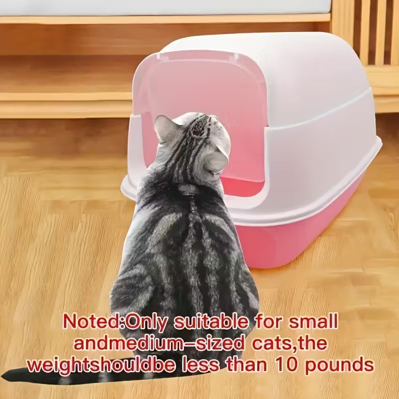 Heavy-Duty Plastic Enclosed Litter Box