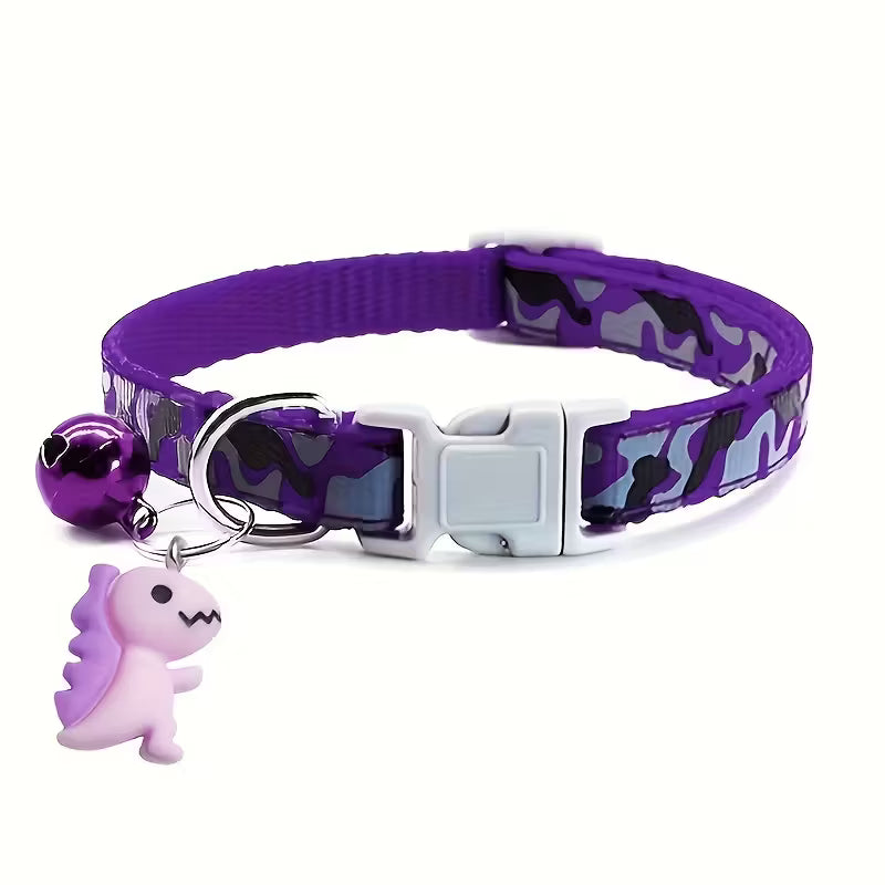 Camo Print with Dino charm Pet Collar