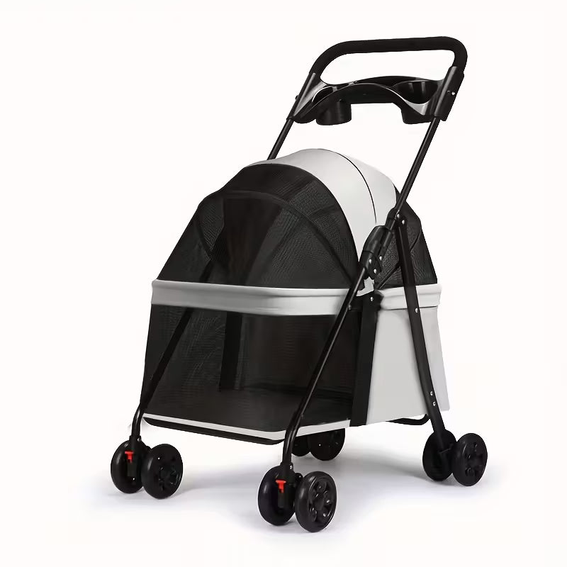 3-in-1 Premium Foldable Pet Stroller for Small Dogs & Cats