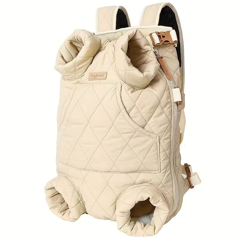 Adjustable Quilted Pet Carrier Backpack for Small to Medium Dogs