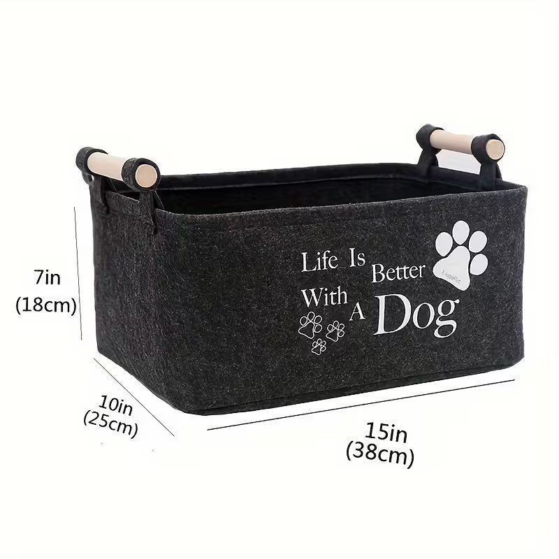 Dark Grey Storage Basket Pet Toy Box