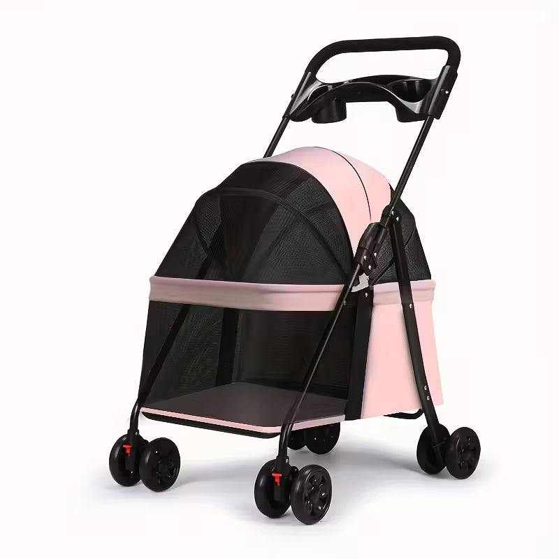 3-in-1 Premium Foldable Pet Stroller for Small Dogs & Cats