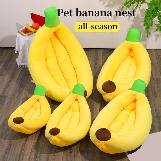 Yellow Banana Shaped Boat Pet Bed