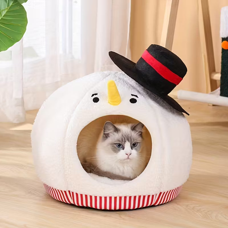 Snow Man Cat Bed