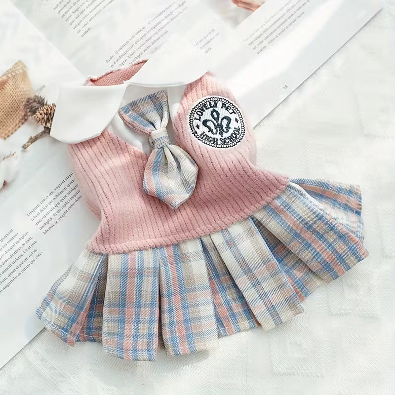 Cat Autumn And Winter Plaid Dresses
