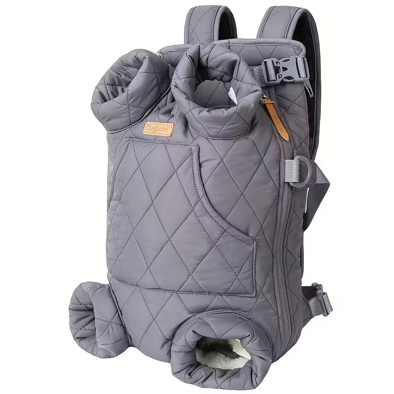 Adjustable Quilted Pet Carrier Backpack for Small to Medium Dogs