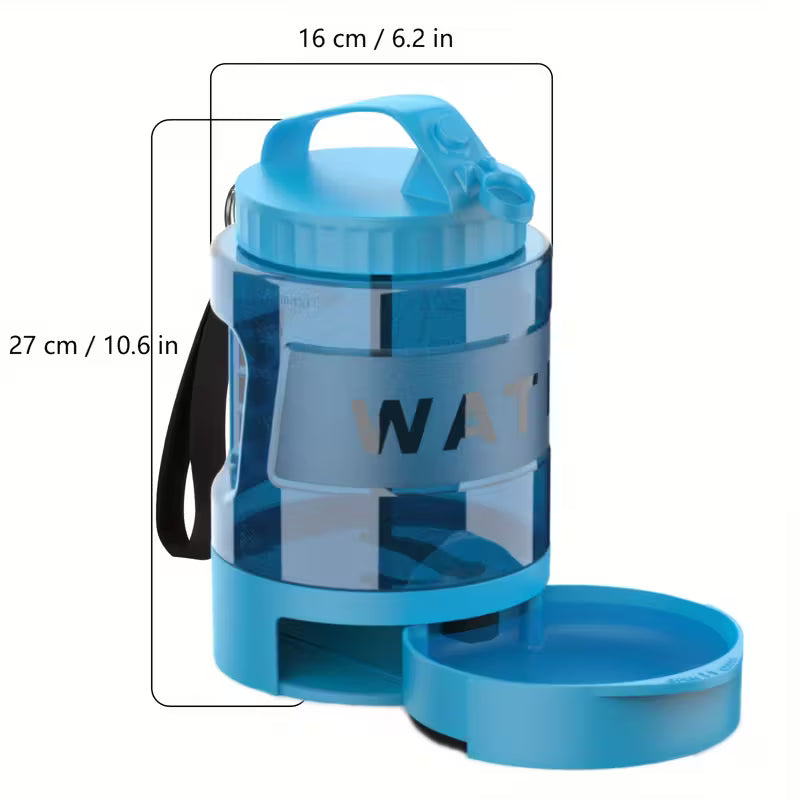 Portable Dog Water Bottle with Built-In Bowl