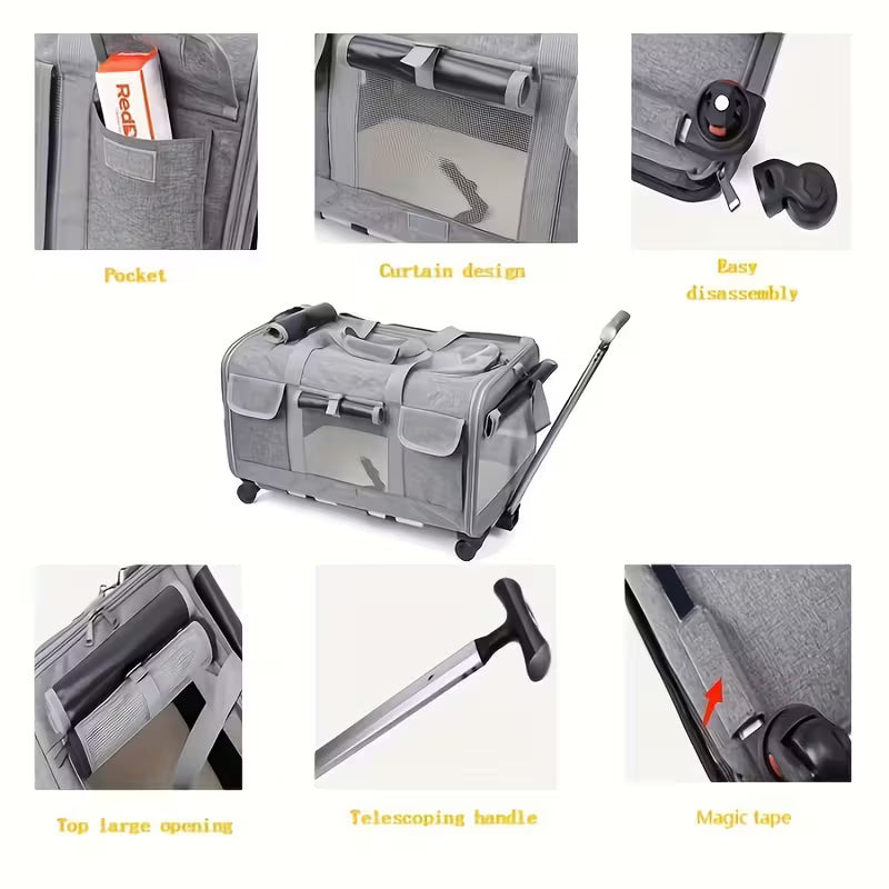 Large Foldable Extra Large Portable Pet Trolley