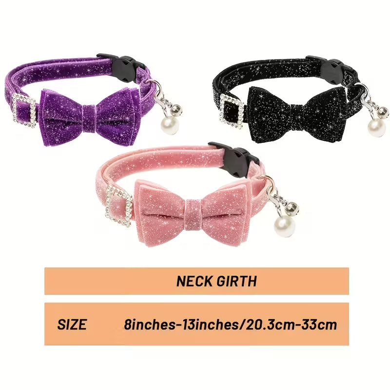 Bow Bling Cute Cat Collars