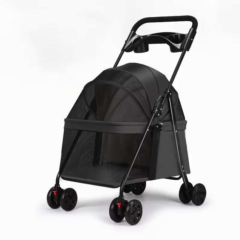 3-in-1 Premium Foldable Pet Stroller for Small Dogs & Cats