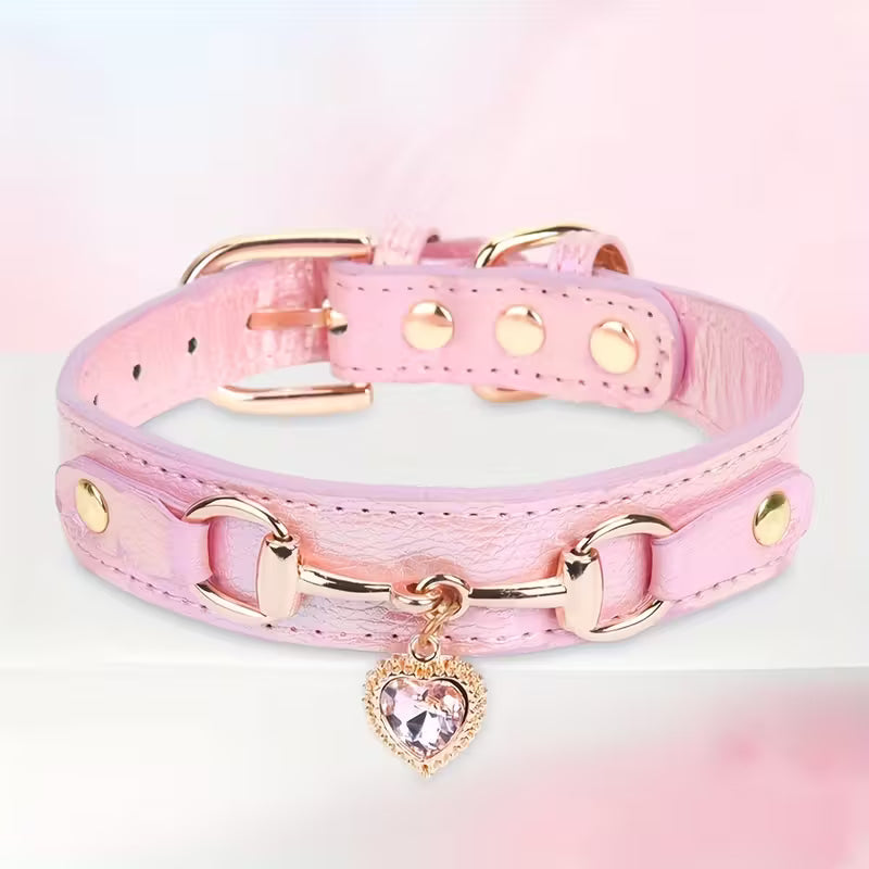 Love Heart Diamond Pet Collar