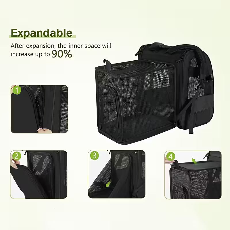 Expandable Cat & Small Dog Backpack Carrier