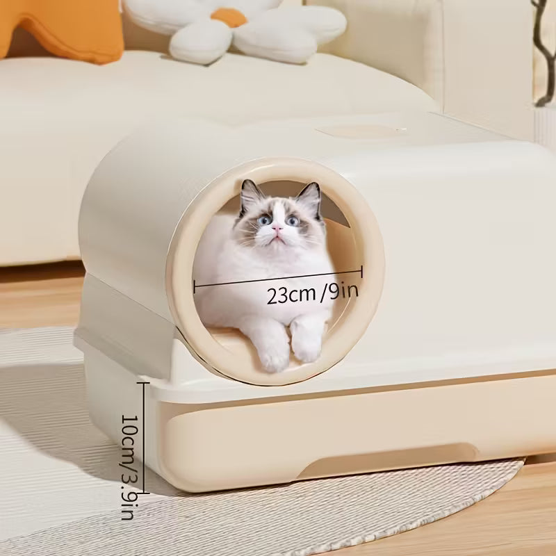 Enclosed Cat Litter Box with Corridor