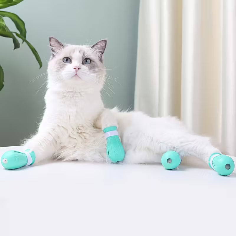 4 Adjustable Silicone Cat Paw Protectors