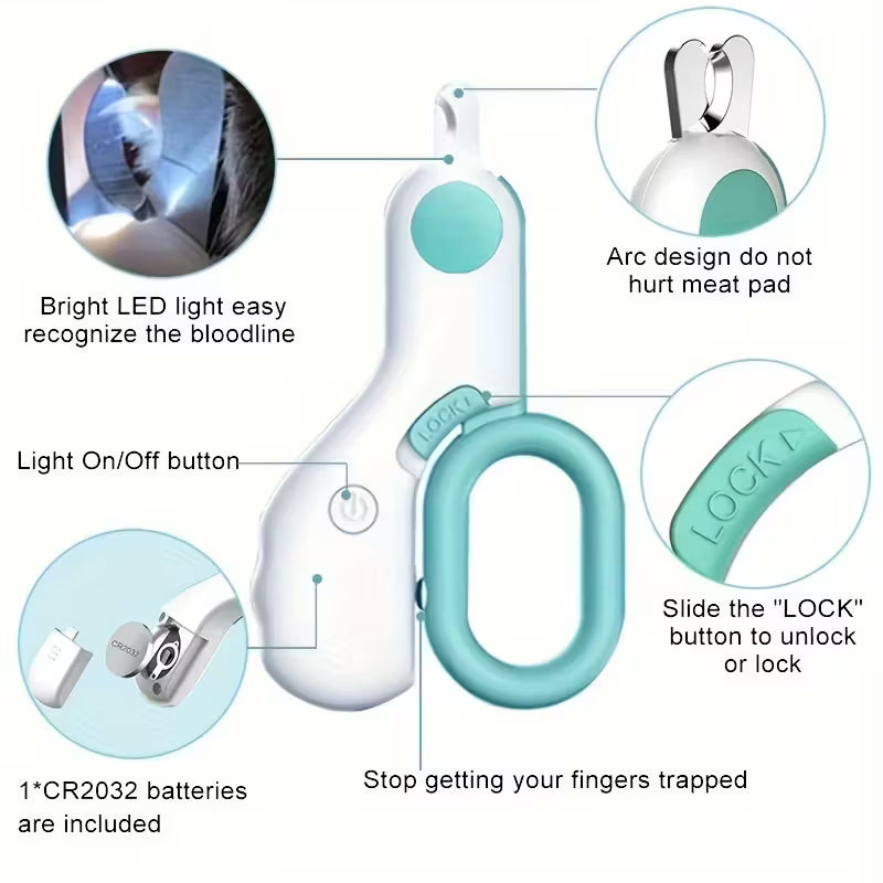 Cat Nail Clipper with light