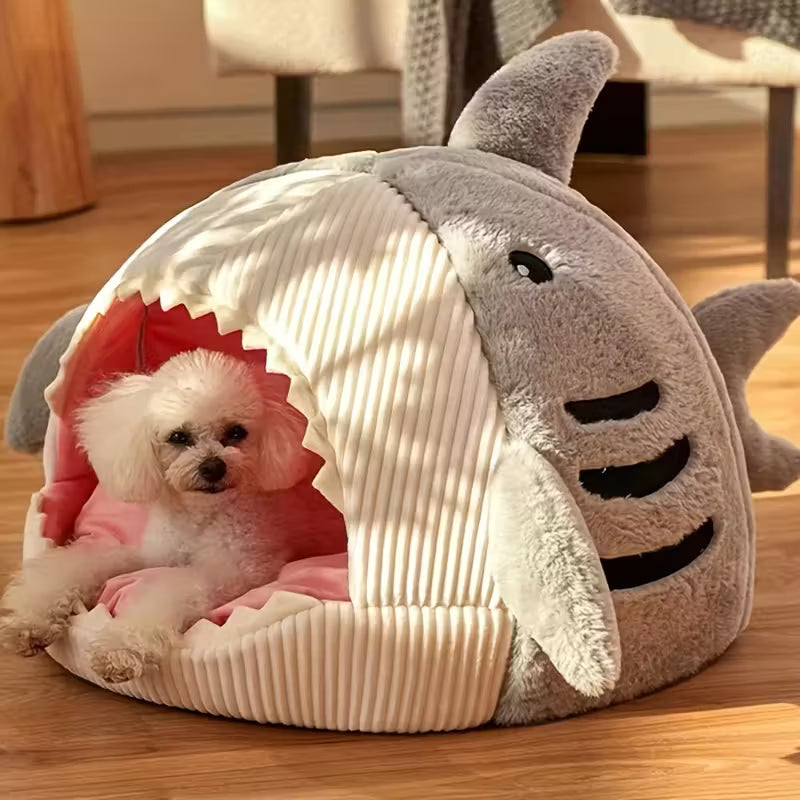 Shark Grey Cave Pet Bed