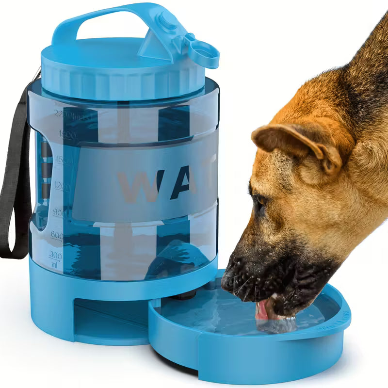 Portable Dog Water Bottle with Built-In Bowl