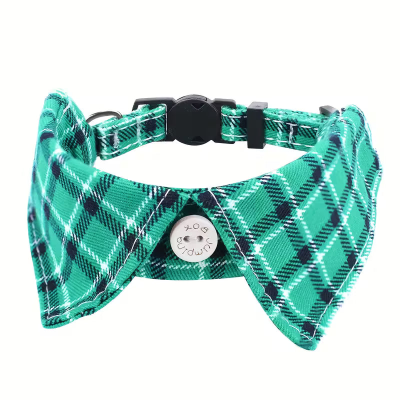 Plaid Check Pet Collar