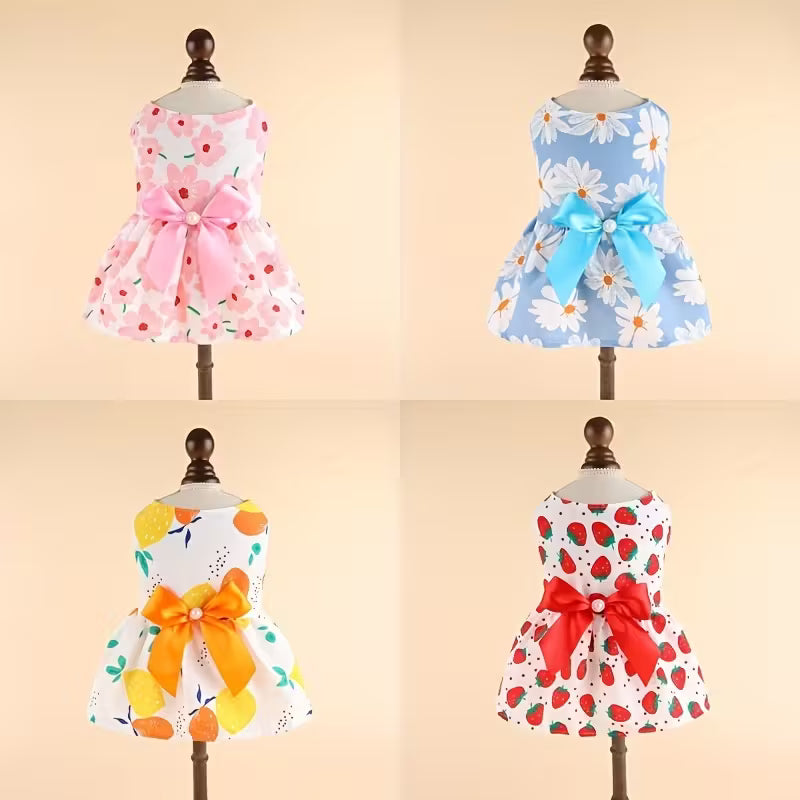 Charming Bow Pet Dresses