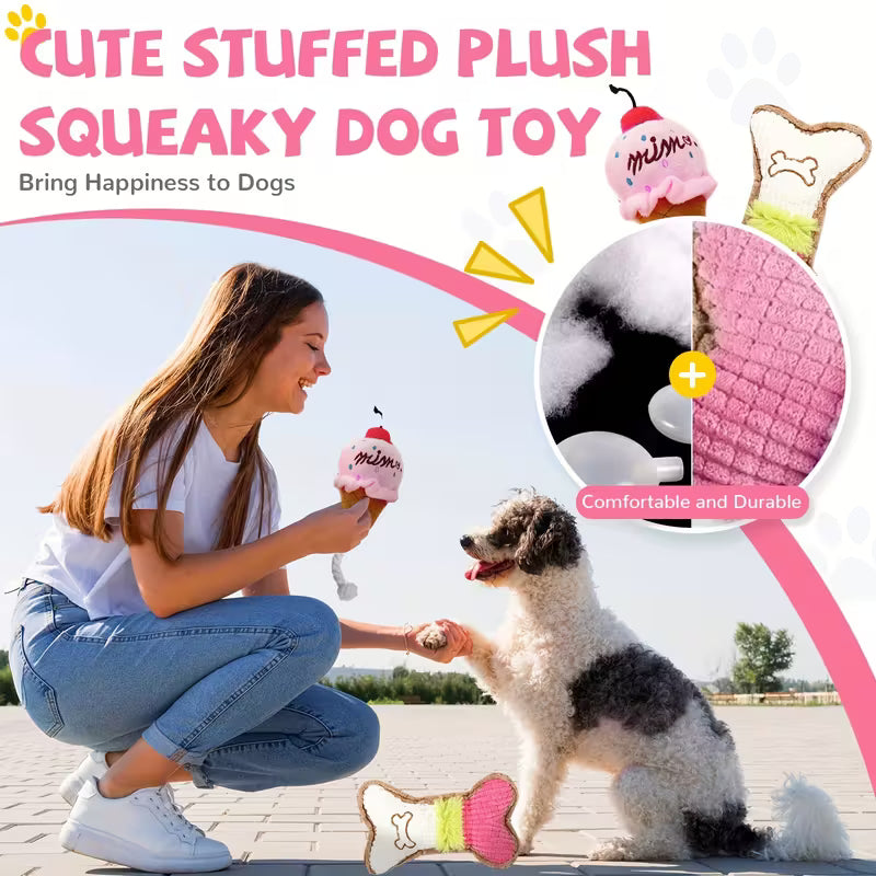 Cute Soft Rubber Pet Chew Toy Set of 9