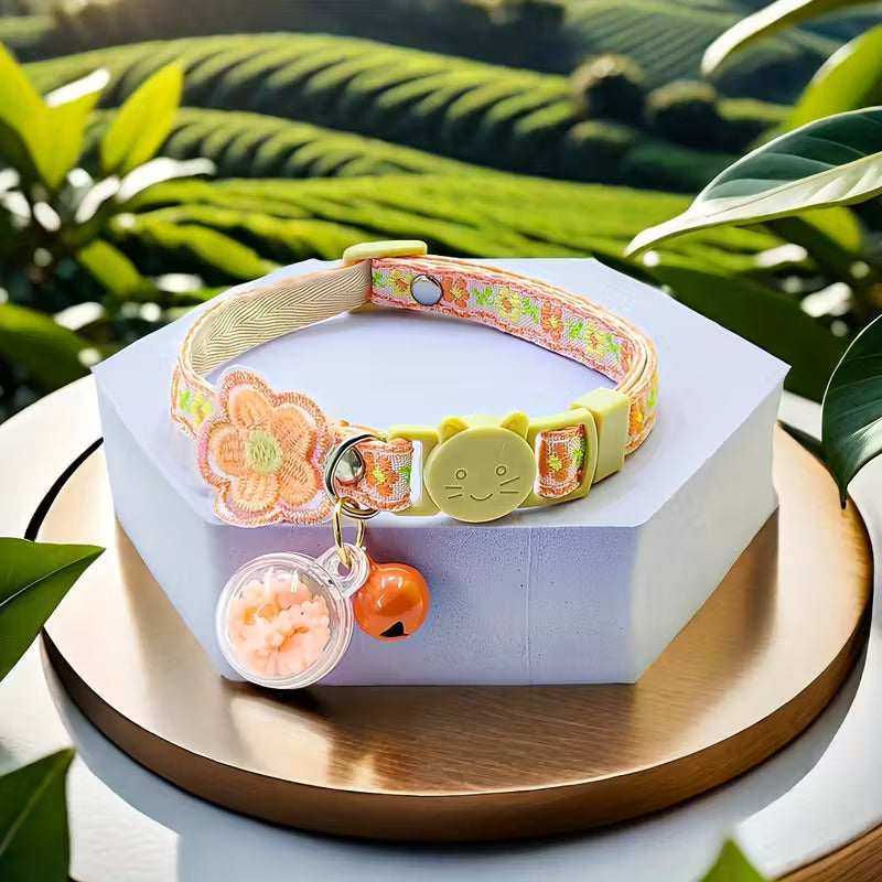 Pastel Floral & Butterfly Glow In The Dark Pet Collar
