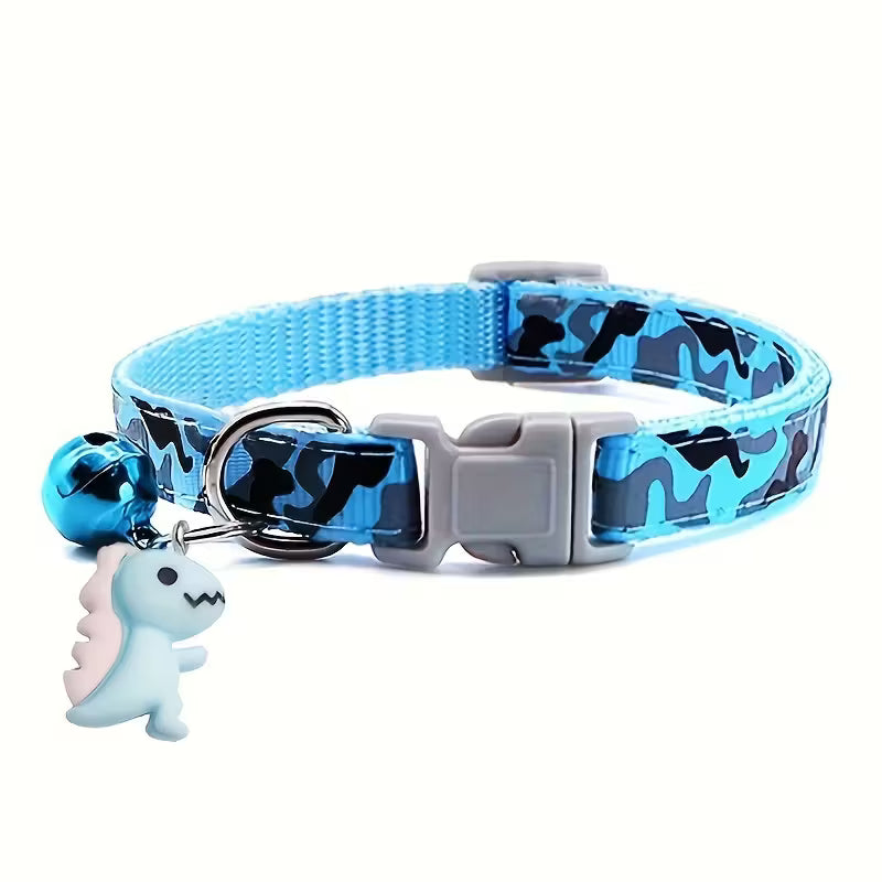 Camo Print with Dino charm Pet Collar