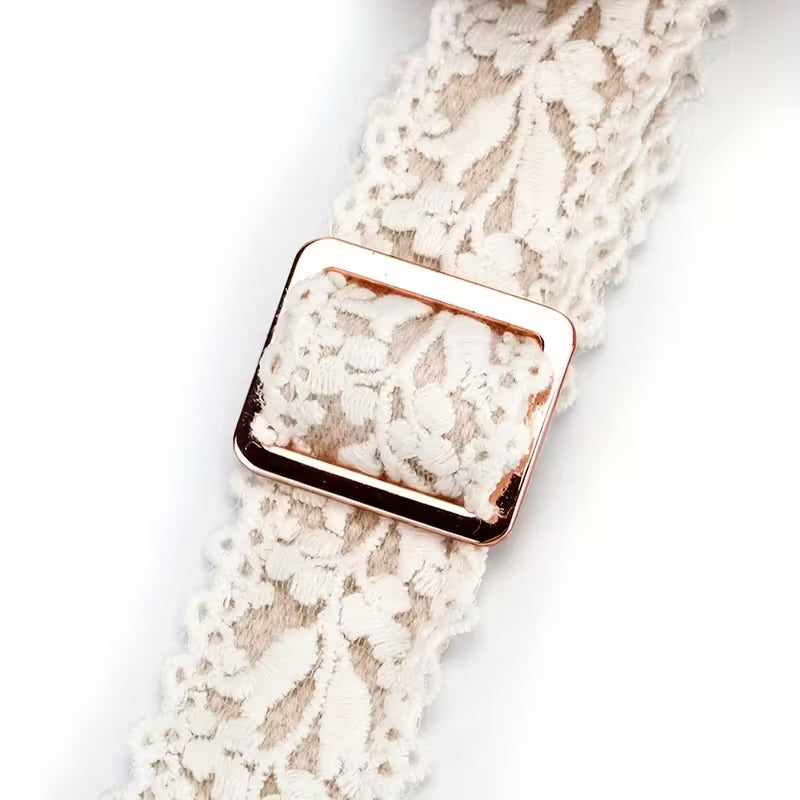 Elegant Lace Flower Pet Collar And Leash