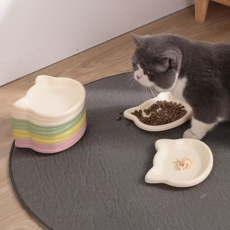 Colorful Plastic Cat Bowl Pack of 4