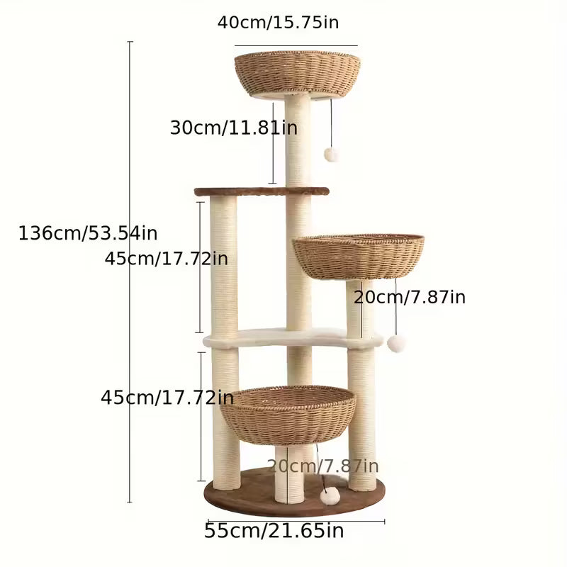 Luxury Modern Basket Cat Condo Tree Tower