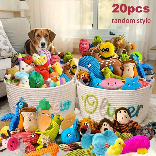 Chew-Resistant Dog Toy Gift Set with Squeaky Interactive Toys Pack of 20
