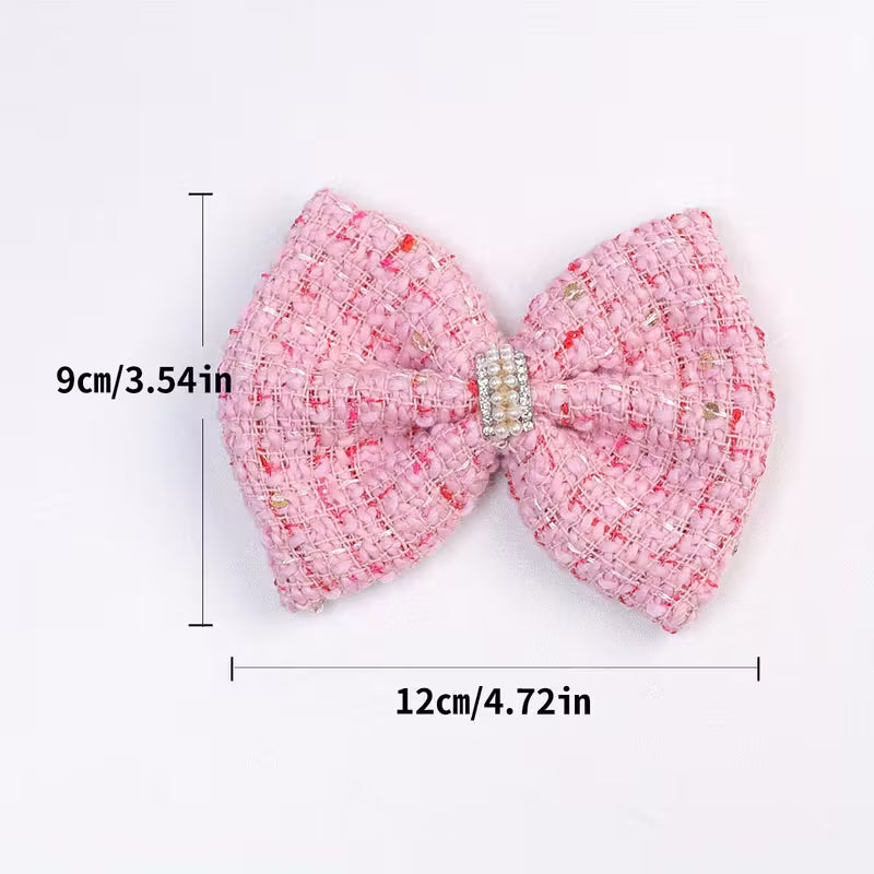 Princess Ruffled Dress with Matching Bow Headpiece & Pearl Necklace