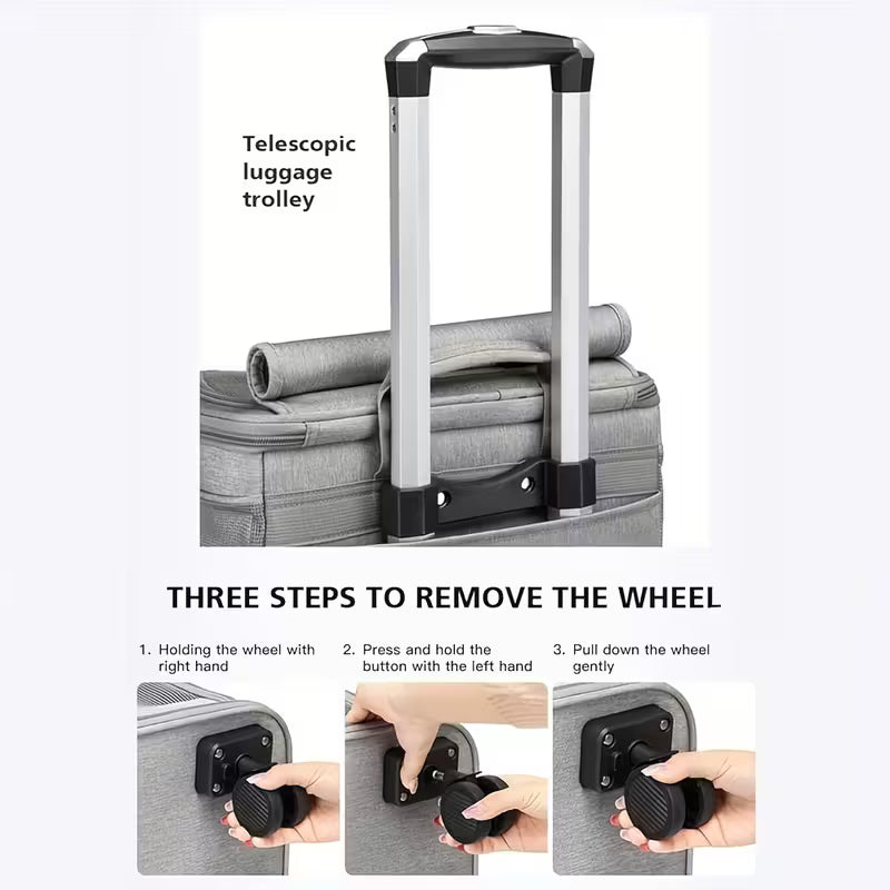 Double-Layer Pet Rolling Pet Carrier Backpack