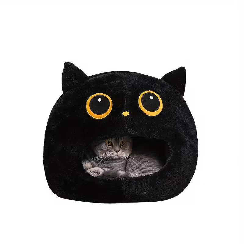 Black Cat-Themed Pet Bed