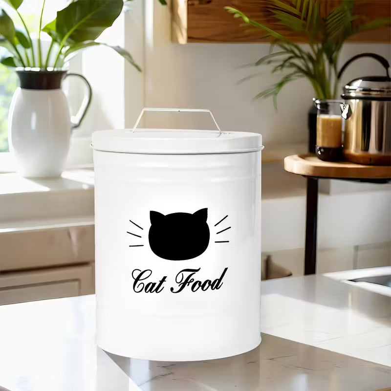 Metal Cat Food Storage Container