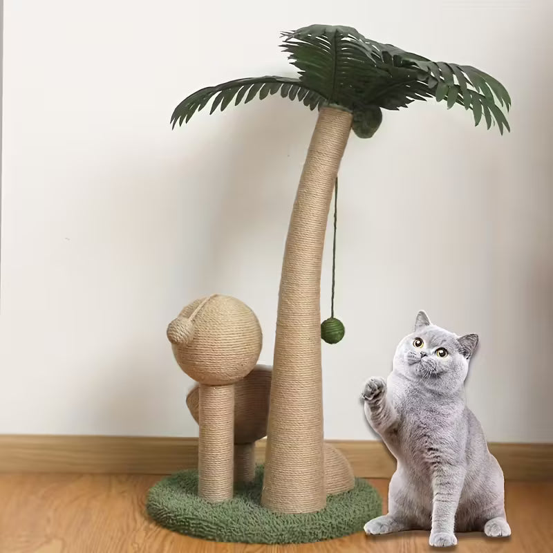 Cat Palm Tree Tower with Coconuts Scratch Posts