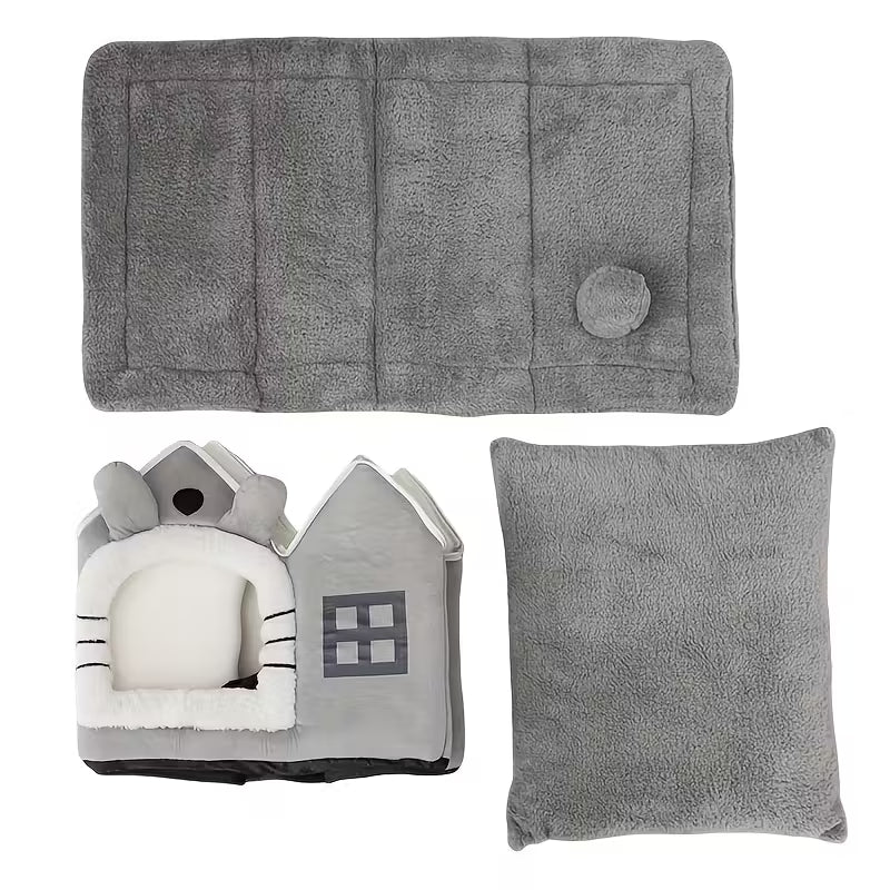 Cat House Cozy Pet Bed