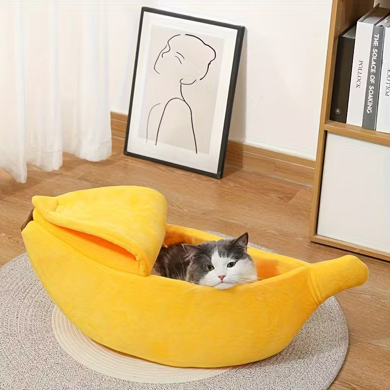 Banana-Shaped Cat Bed