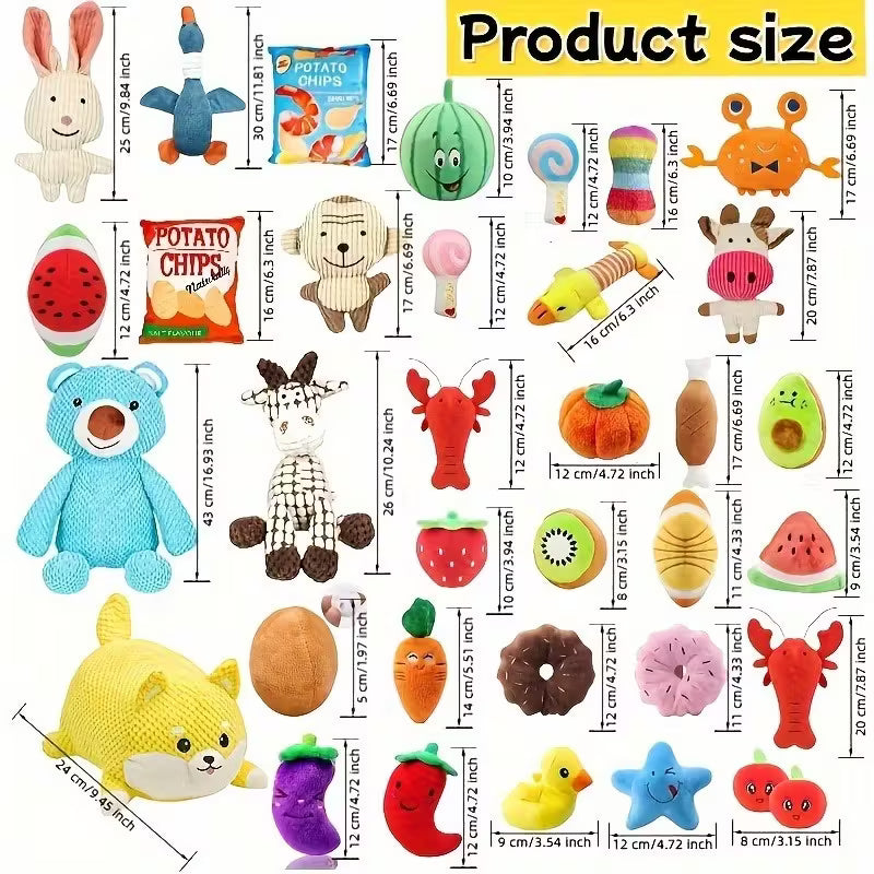 Chew-Resistant Dog Toy Gift Set with Squeaky Interactive Toys Pack of 20