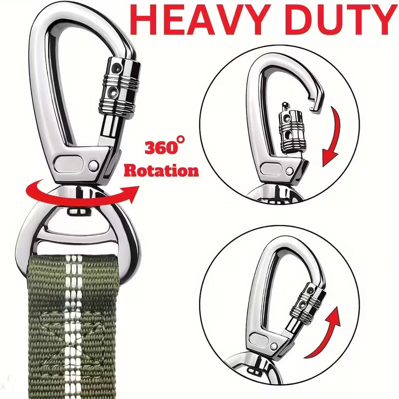 Elastic Shock-Absorbing Dog Leash with Poop Bag Holder