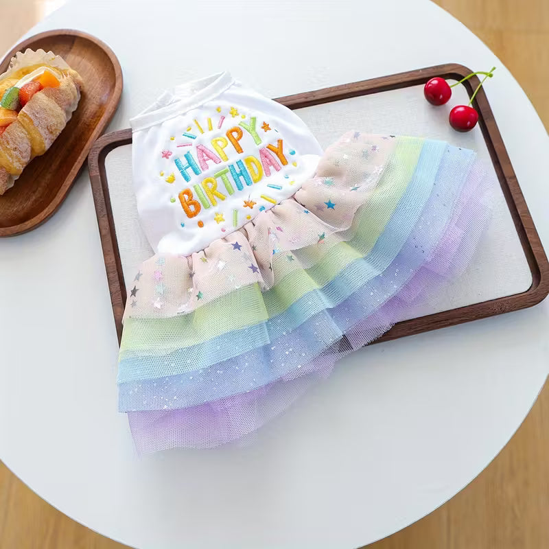 Sparkling Stars "Happy Birthday" Pet Dress