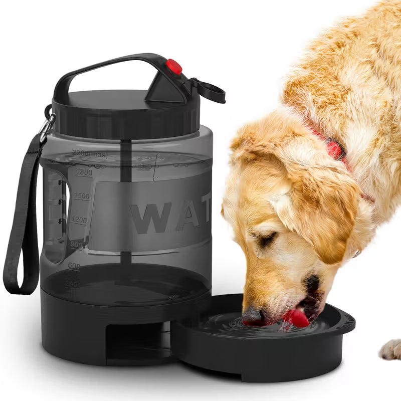 Portable Dog Water Bottle with Built-In Bowl