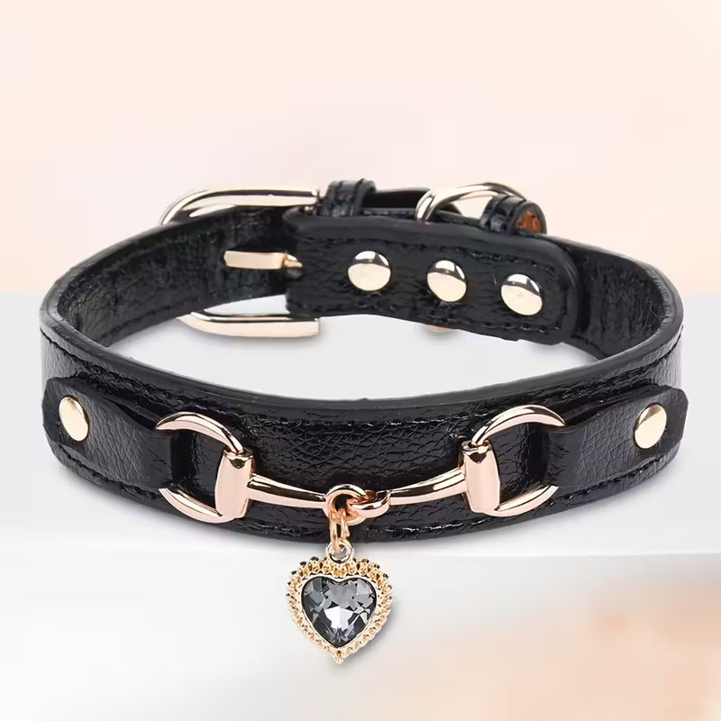 Love Heart Diamond Pet Collar