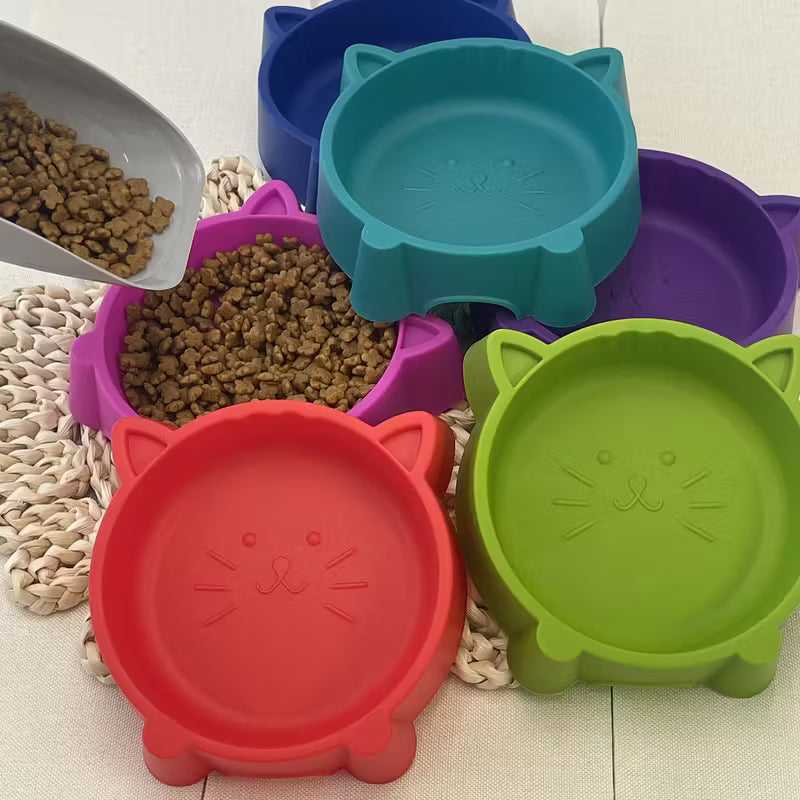 Colorful Plastic Cat Bowls Pack of 6